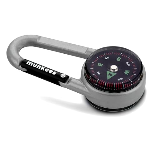 Ace Camp Carabiner with Compass and Thermometer | Pocket-Sized Clip-On Outdoor Accessory for Camping, Hiking & Backpacking
