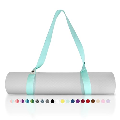 Tumaz Yoga Mat Strap Adjustable Carrier for All Yoga Mats, 2 Sizes - color: 14. Turquoise, size: 85 IN