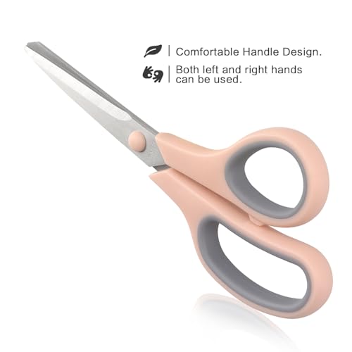 LONGKEY 8.5" Pastel Scissors 3-Pack, Ultra Sharp Stainless Steel, Gray - color: Gray
