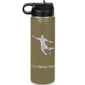 LaserGram Personalized 20oz Water Bottle, Soccer Player Man (Camo Green) - color: Camo Green, size: 20 Ounces