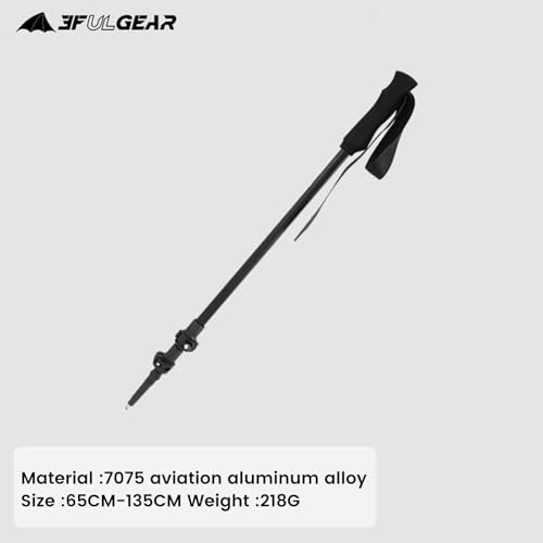 3FULGEAR Trekking Poles, Lightweight Telescopic Hiking Poles with EVA Handle Walking Sticks for Camping, Climbing, Backpacking, Mountaineering - size: A1 Single