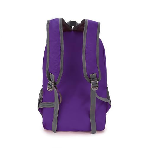 MounTop Outdoor Lightweight Foldable Water Resistant Backpack for Travel Hiking Riding - color: Purple