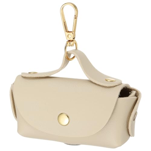 Dog Poop Bag Holder, Leather Pet Waste Bag Dispenser for Leashes Portable Reusable Easy Cleanup Pouch(1Pcs, Khaki), Intended for Outdoor/Travel/Walking with Dog - color: Khaki
