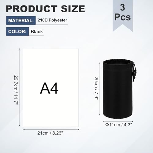 Drawstring Bag with Toggle Cinch Sack and Ditty Pouch Durable Ditty - color: Black, size: 4x8inch