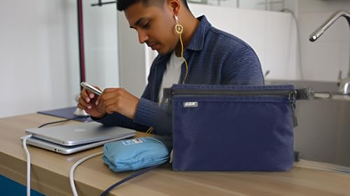 GOX Small Toiletry Bag for Men Bulk Cosmetic Bag Dopp Kit Carry On Zipper Pouch Organization Nylon Small Packing Sack Waterproof (Navy) - color: Navy