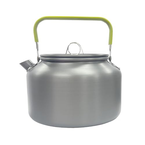 1.8L Camping Kettle, Hard-Anodized Aluminum Portable Campfire Kettle for Open Fire, Outdoor Camp Tea Coffee Pot for Stove Top, Backpacking, Hiking, Picnic and Traveling - color: Aluminum 1.8L