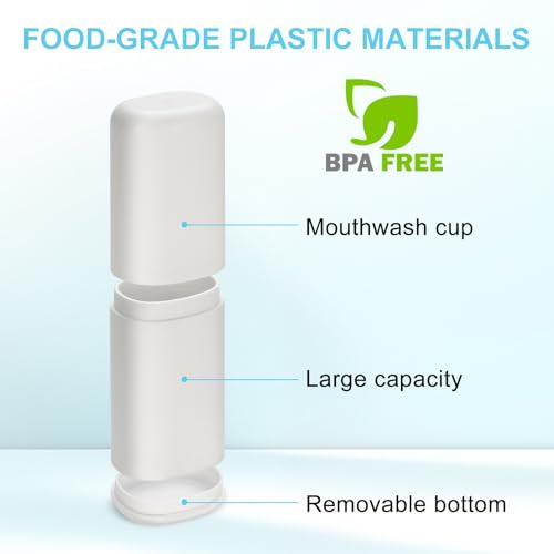 Travel Toothbrush and Toothpaste Case,Portable Tooth Brush Holder,Large White Toothbrush Container with Mouthwash Cup,2 in 1 Toothbrush Organizer for Traveling,Camping,School,Home - color: White