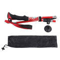 Adjustable Collapsible Trekking Pole – Lightweight Aluminum Alloy Hiking Walking Stick with Quick Lock for Adults & Seniors, Foldable - color: Red