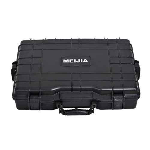 MEIJIA Waterproof Hard Camera Case,Hard Laptop Case,Hard Case with Customized Fit Foam Included, Elegant Black,Fit for computers,camera,lens(Black, 21.62"X17.25"X4.87") - size: 21.62" x 17.25" x 4.87"