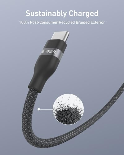 Anker Nano USB C to USB C Cable, 240W Fast Charging Cable (1 ft, Black) | Flexible Multi-Color Braided Charger for iPhone 17 Series, MacBook Pro, and More - color: Black, size: 1ft