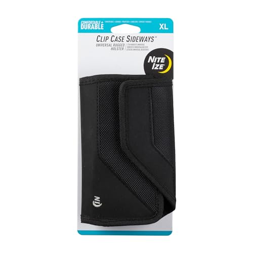 Nite Ize Clip Case Sideways Universal Rugged Holster - Belt Clip Phone Case for Easy Access - Heavy Duty & Protective - Multi-Purpose - Durable Design - Horizontal, XL - size: XL, style: Horizontal