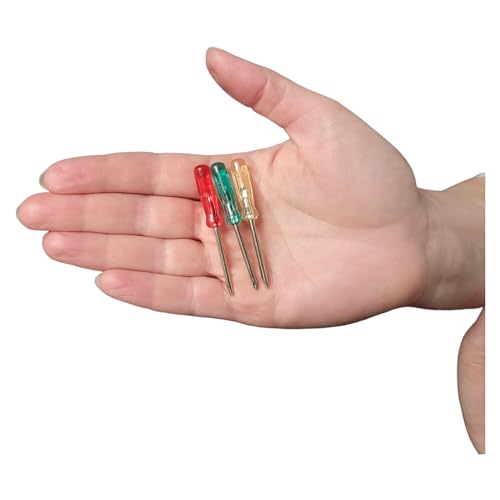 Mini Screwdriver Set Keychain with 3 Tools (12 Packs) (2.5") Miniature Metal Key Chains Includes 2 Flathead and 1 Crossing Screwdrivers in a Portable Pouch