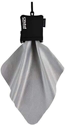 SPUDZ Pro | 10" x 10" Microfiber Cloth Screen & Lens Cleaner w/ 4ml Bottle | - color: Black w/ Bottle of FogzOFF