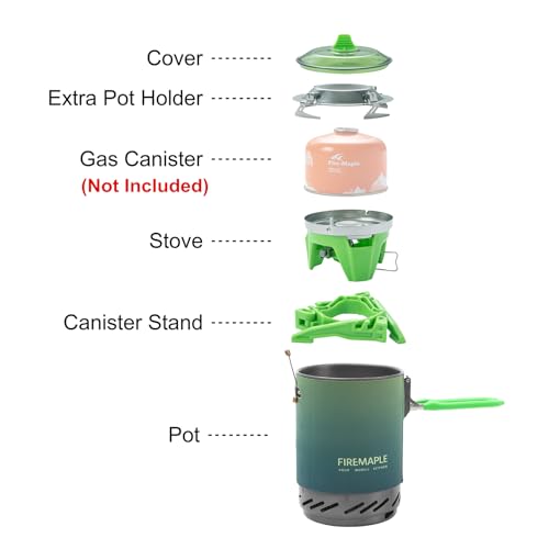 Fire-Maple Fixed Star X2 Backpacking Camping Stove System, Green Ombre - color: Gradient green