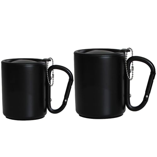 Portable Carabiner Hook Handle Mug with Lid Outdoor Mug Camping Hiking Cup Insulated Mug