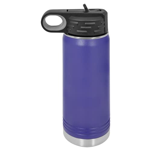 Polar Camel 20 oz Stainless Steel Water Bottle with Flip Top Lid and Straw (Purple) - color: Purple