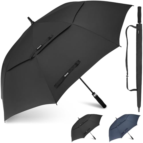 Gonex 62/68/72/80 Inch Golf Umbrella, Auto Open, Windproof, UV Protection - color: Black, size: 72 inch