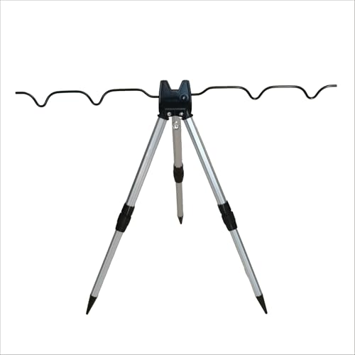 Aluminum Alloy Tripod Fishing Rod Holder Adjustable Height Telescopic Leg | 16-21 inch telescopic leg fishing pole holders for ground bank fishing rod holder Can hold multiple fishing rods