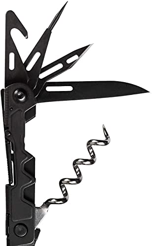 SOG PowerLitre Mini Utility Multi-Tool w/ 19 Lightweight Tools, Compact 5 Inch Long Utility Tool with Knife, Screwdriver, Hex Bit Holder, Black | Compact 5 Inch Long Utility Tool with Knife, Screwdriver, Hex Bit Holder, Utilized both in the pliers and cor