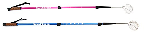 Sand Dipper Full Size Beach Scoop Shovel & Sifter Tool for Beachcombing – Adjustable Sea Glass, Shell, Shark Tooth Sifter for the Beach – Can Be Used as a Walking or Hiking Stick Too – Pink, 4” Basket