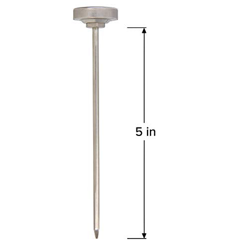 K79-3 Pocket Thermometer, Waterproof, 5" Stem, 1" Dial (0 to 220 Fahrenheit) - size: 0 to 220 Fahrenheit