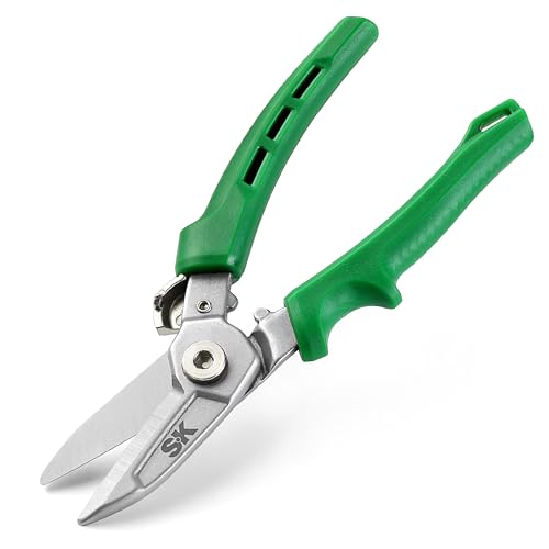SK 7" Heavy Duty Scissors All Purpose, Industrial Shears, CR-V Steel | Drop Forged Sharp Utility Scissors, with Safety Lock, Comfortable Grips - size: 7 Inch