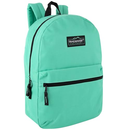 Trail maker Classic 17 inch Backpacks with Adjustable Padded Straps | School Backpacks for Girls, Boys - color: Aqua