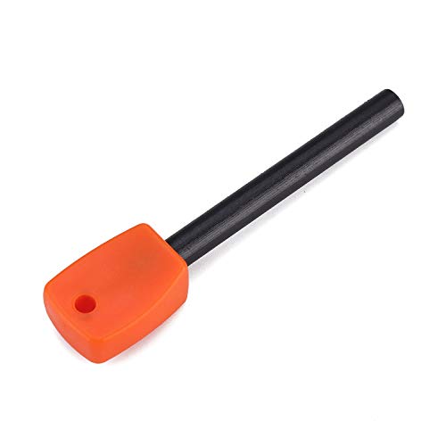 FOSTAR 3 PCS Tactical Ferro (Ferrocerium) Rods, Bushcraft Flint Fire Starter with Easy Grip Handle, 5/16 Inch Thick Waterproof Fire Steel Magnesium Camping Tool Kit - color: Orange