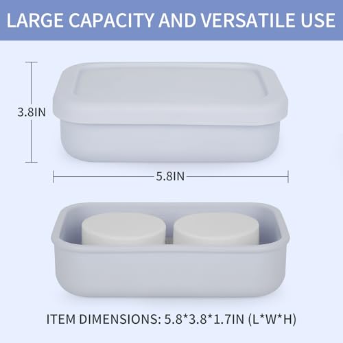 Leak Proof Travel Soap Case,Large Silicone Travel Soap Holder,Portable Soap Box with Drainage Layer,Bathroom Shatter Proof,Suitable for Travel, Bathroom, Camping, Gym(Light Gray) - color: Light Gray