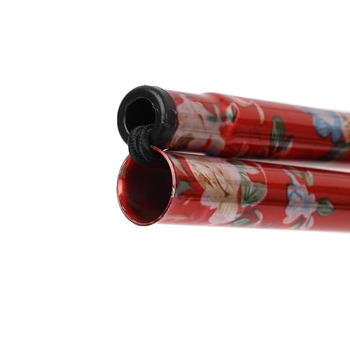 Folding Lightweight Walking Stick - Adjustable Aluminum Metal Collapsible Travel Cane with Non-Slip Rubber Base - color: Red Floral