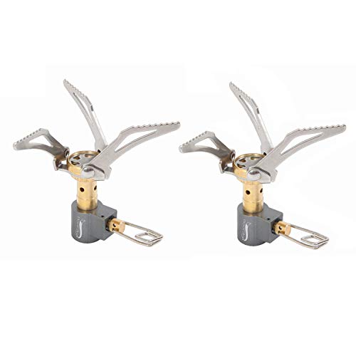 DESERT & FOX Ultralight Mini Camping Stove, 2600W Power Titanium Alloy Automatic Foldable Outdoor Cookware Tool for Picnic, Cookout, Camping, Hiking - color: 2Pack mini stove