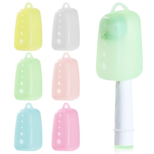 Lapfoon 6 Pack Toothbrush Covers, Silicone Tooth Brush Cover Cap | Toothbrush Caps for Electric & Manual Toothbrush Heads - color: Green