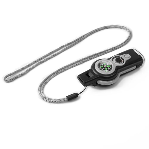 Emergency Survival Function Whistle, Outdoor Multifunctional Tool Safety Whistle with Lanyard, Ideal for Kayaking, Boating, Hiking, Camping, Climbing, Hunting,Rescue Signaling - color: grey 2