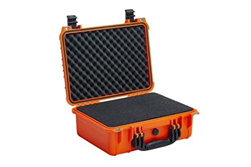 MEIJIA All Weather IP67 Waterproof Hard Camera Case,Hard Protective Case,Hard Case with Customizable Foam,Fit Use of Drones,Camera,Equipments,Pistols(Orange,15.98x12.99x6.85inches) - color: Orange, size: 15.98x12.99x6.85inches