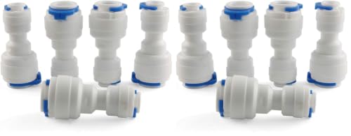 E-outstanding Quick Straight Connector 5PCS 1/4inch to 3/8inch OD Quick Straight Push Connector Water Tube Pipe Fitting Kit for RO Water Systems Purifiers Filters (Pack of 2) - size: 1/4 inches (Pack of 2)