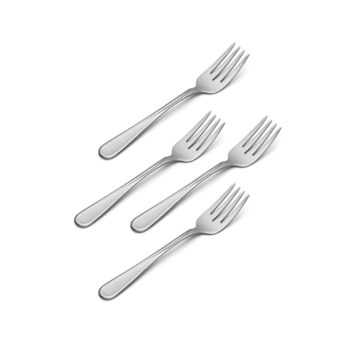 Oneida Flight Salad Forks Silverware Set for 4, Flatware | mirror finish | 6.65 inch length | dishwasher safe, cutlery set, utensil set, rust resistant, wedding silverware - style: Salad Forks, Set of 4