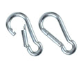 Black & Silver Zinc-Galvanized Heavy Duty Bushcraft Carabiner Spring Snap Clip Link Hooks 200-500lb Load 2, 6 & 12 Packs - color: 7cm (2.8in) Silver 2 Pack
