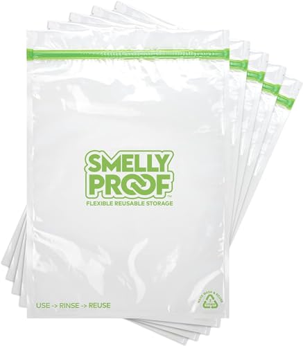 SMELLY PROOF Bulk XXL Reusable Food Storage Bags, Reusable Freezer Bags, Reusable Bag for Tools, Craft, Clothing Storage, Made in US, Dishwasher-Safe, BPA FREE, NO PEVA, 2-Gallon - 12" x 16” - 50-Pk - size: 50pk XXL 12x16" 2-Gallon