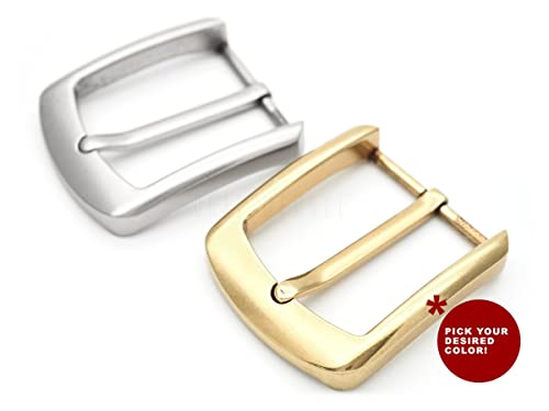 CRAFTMEMORE 1.5 Inches Belt Buckle Single Prong Buckle for Replacement DIY Leather Craft HRBK D82575 - color: Brass Finish