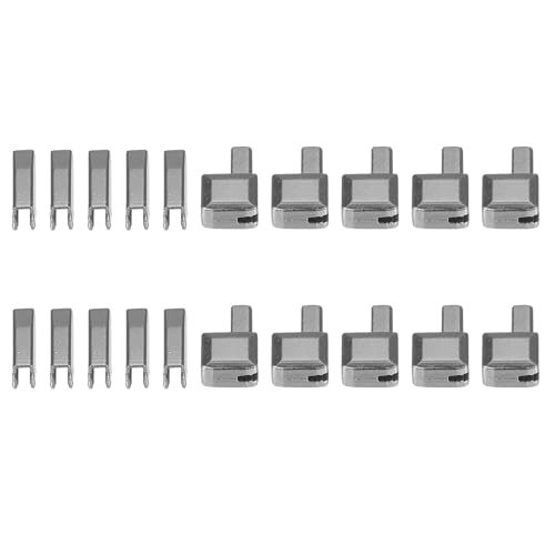 uxcell 10Sets Zipper Repair Kits, #10 Retainers Box & Insertion Pins, Metal Latch Sliders for Bags Coats Open-end Zippers Replacing, Metallic Black - color: Metallic Black, size: #10