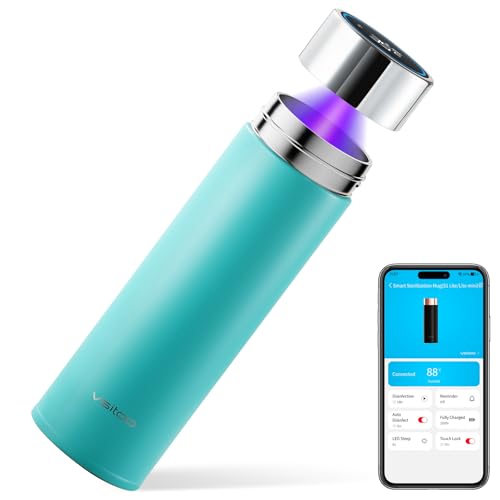 VSITOO S1 Lite 15oz Insulated Stainless Steel Self-Cleaning Water Bottle - color: Blue, size: 15 Ounces