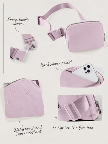 ODODOS Unisex Mini Belt Bag with Adjustable Strap Small Fanny Pack for Workout Running Traveling Hiking, Lavender - color: Lavender