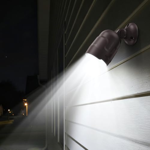 USB Rechargeable Motion Sensor Light Outdoor, 4000mAh Built-in Battery 600 Lumen Spotlight, IP65 Waterproof Cordless Wall Light for Porch Garage House - color: Brown