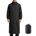 QJWBZ Men's Rain Jacket Long Raincoat: Waterproof Lightweight Hood Rain Poncho Stowable for Cycling Hiking Camping Outdoors - size: Large