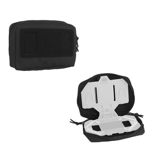 Tactical Plate Carrier Pouch Vest Attachments, Universal Molle Pouch for Foldable Navigation Phone Holder Board - color: BK