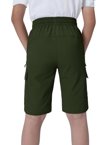 Boys Convertible Hiking Pants Kids Zip Off Scout Pants Youth Teen Boy Quick Dry Outdoor Fishing Waterproof Lightweight 4-18Y - color: Army Green, size: X-Large