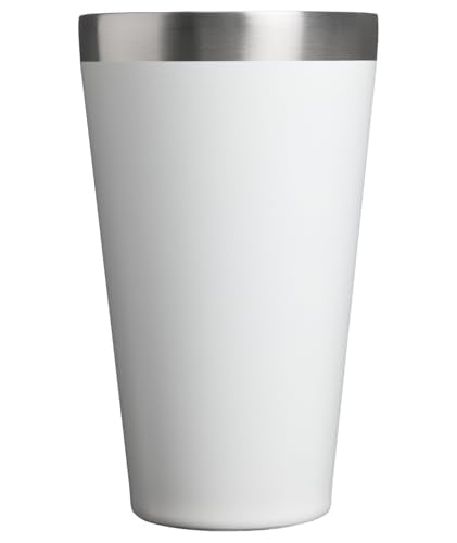 STANLEY Adventure Stacking Beer Pint Glass | Stackable Drinking Cup for Cold Beverages | Dishwasher Safe | Insulated Stainless Steel Tumbler | BPA-Free - color: Team White Dark Blue, style: Modern