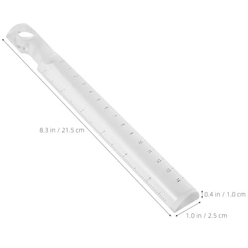 Tofficu 2 Pack 8.26 Inch Straight Rulers with Centimeter Scale and 2X Magnifying Bar Lightweight Plastic Measuring Tools for School Office Crafting and Reading