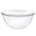 PLASTICPRO Disposable Round Crystal Clear Serving Bowls With Lids 2 Sets - size: 96 OUNCE