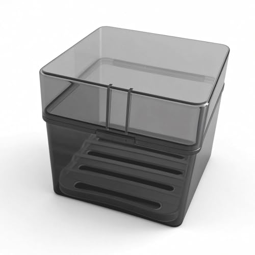 Travel Soap Container with Draining Layer, Square Soap Dish Bar Soap Holder for Shower with Lid Soapbox Bathroom Soap Dishes fit Dr Squatch Bars for Traveling Vonpri (Transparent Black Large) - color: Transparent Black Large